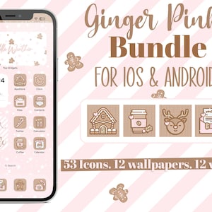 Ginger Pink iOS, IpadOS and Android app icons Bundle