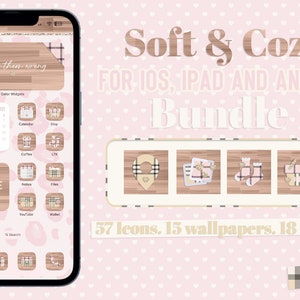 Soft and Cozy app icons bundle for iOS, iPad and android devices