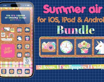 Summer air app icons bundle for iOS, iPad and android devices