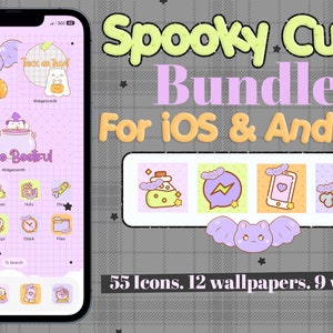 Spooky cute app icons bundle for iPhone and android, iPad
