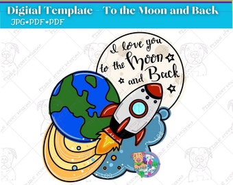 DOOR HANGER TEMPLATE: To the Moon and Back