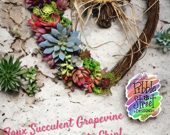 Succulent Heart Wreath- Quick Shipping mothers day Easter admin Gift floral door decor Ready to Ship