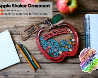 Personalized Teacher Apple Shaker Ornament  - Acrylic Oversized Ornament Gift