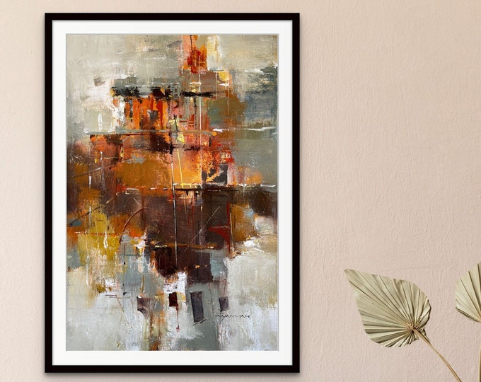 Featured listing image: Nepal Mustangi Village Art, Acrylic Himalayas Landscape Art, Original Painting Wall Decor, Cultural Beauty Vintage Painting, Living Room Art