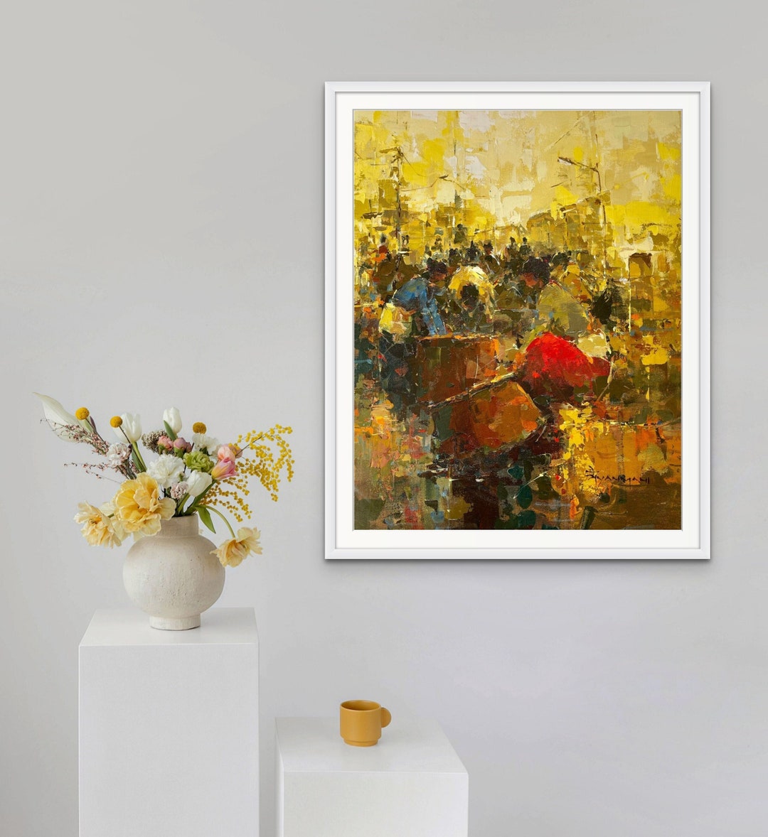 Nepali Women's Life Original Painting, Acrylic, Himalayas, Culture