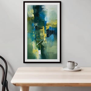Abstract Nature Wall Art, Hand-Painted Acrylic Art, 12x22 Original Painting on Canvas, Handmade Art Decor, Modern Art Made in Nepal