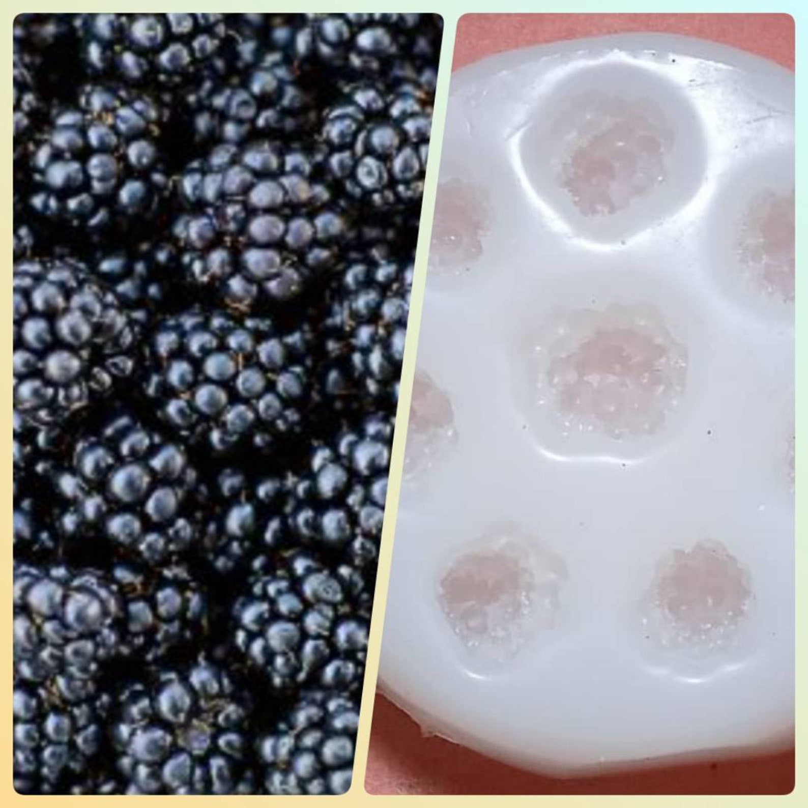 Blackberry Silicone Mold 9 Cavity Large Blackberry Mold Etsy