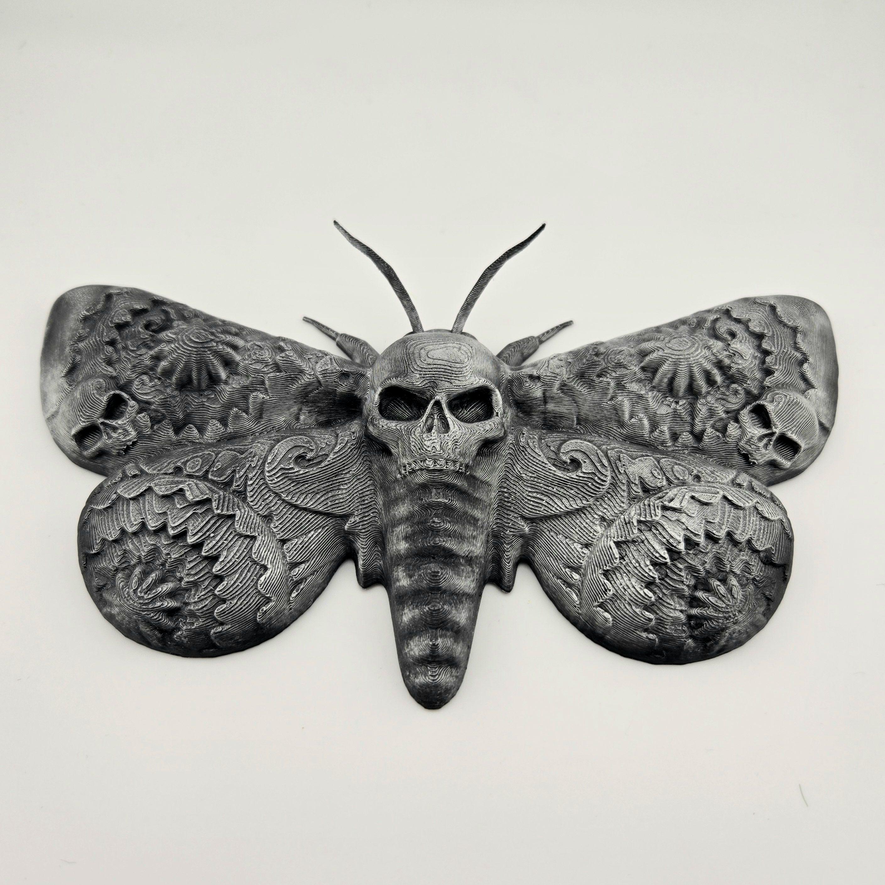 Gothic Death Moth Wall Art – 3D Printed & Hand-painted – Creepy Dark ...