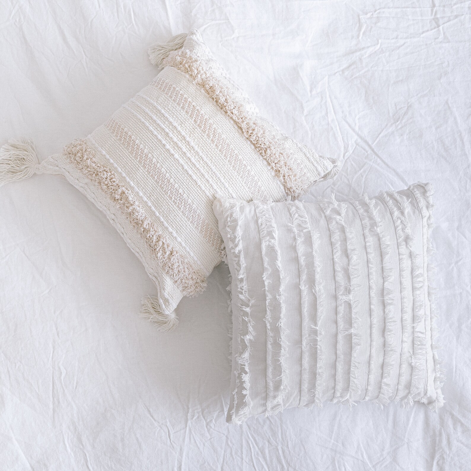 Throw Pillow Covers 18 X 18 White Textured Sham Etsy