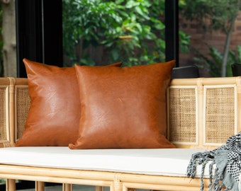 leather pillows for couch