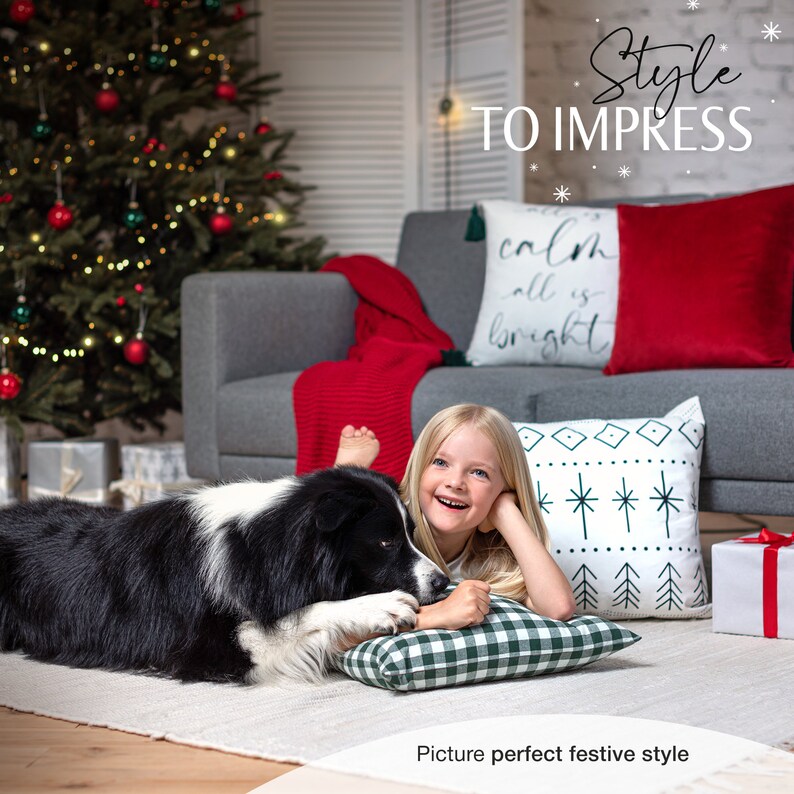 Christmas Pillow Covers 18x18 Inch Joy Set of 4 Modern Etsy