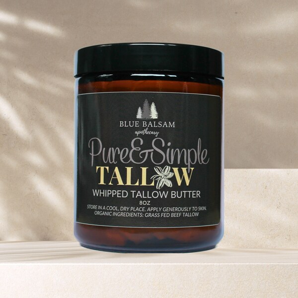 Whipped Tallow Body Butter l Pure & Simple | Grass Fed Tallow Balm l Tallow Skincare