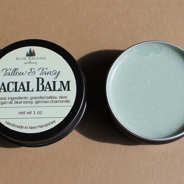 Blue Tansy & Tallow Face Balm | Facial Moisturizer | Organic | New Hampshire Made |