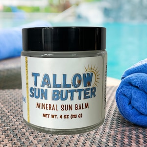 Whipped Tallow Sunscreen l Organic Grassfed Tallow Butter | Nonnano Zinc l Tallow Skincare l
