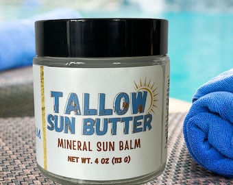 Whipped Tallow Sunscreen l Grassfed Tallow Butter | Nonnano Zinc l Tallow Skincare l