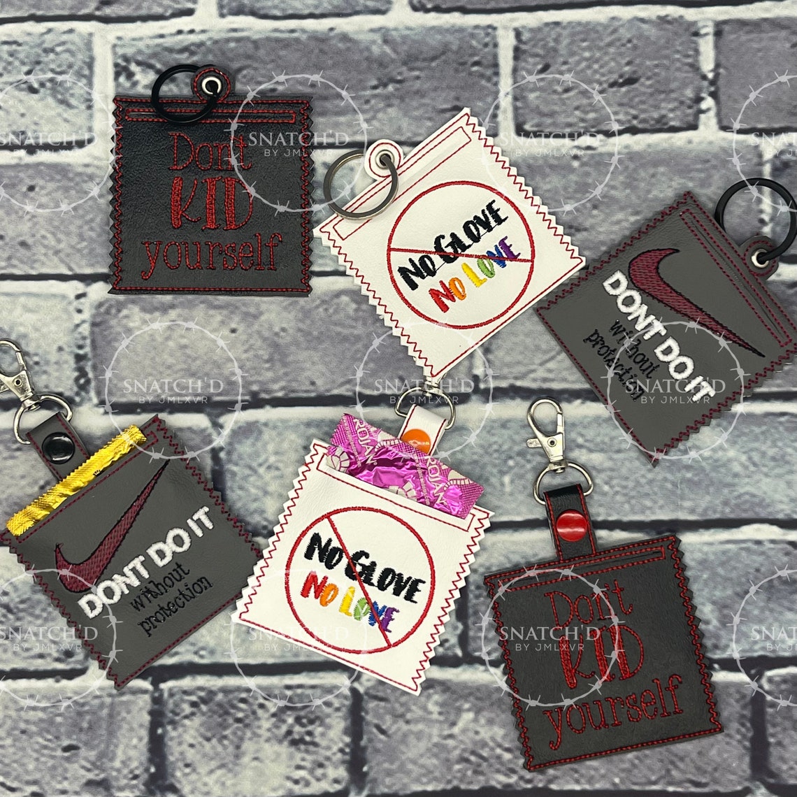 No Glove No Love Condom Holder Keychain Vegan Leather Keyfob Etsy