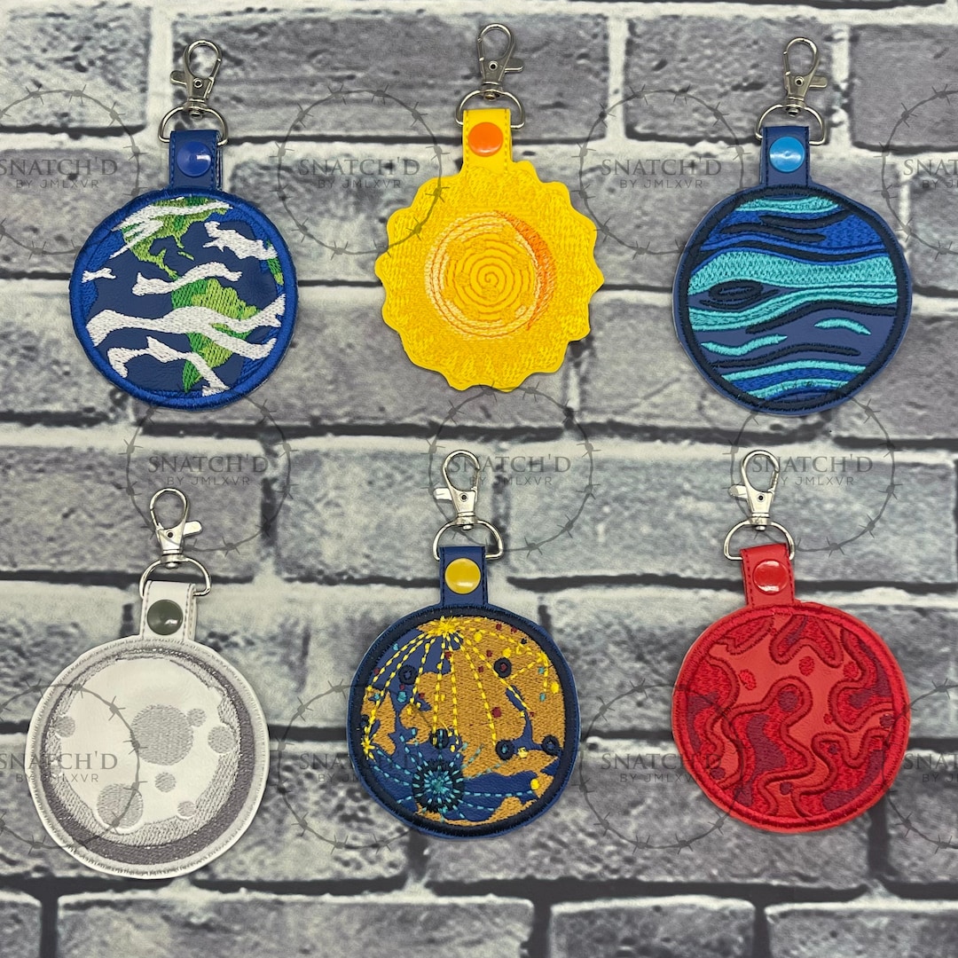 Milky Way Planets Keychain | Vegan Leather Keyfob | Astronomy Keychain ...