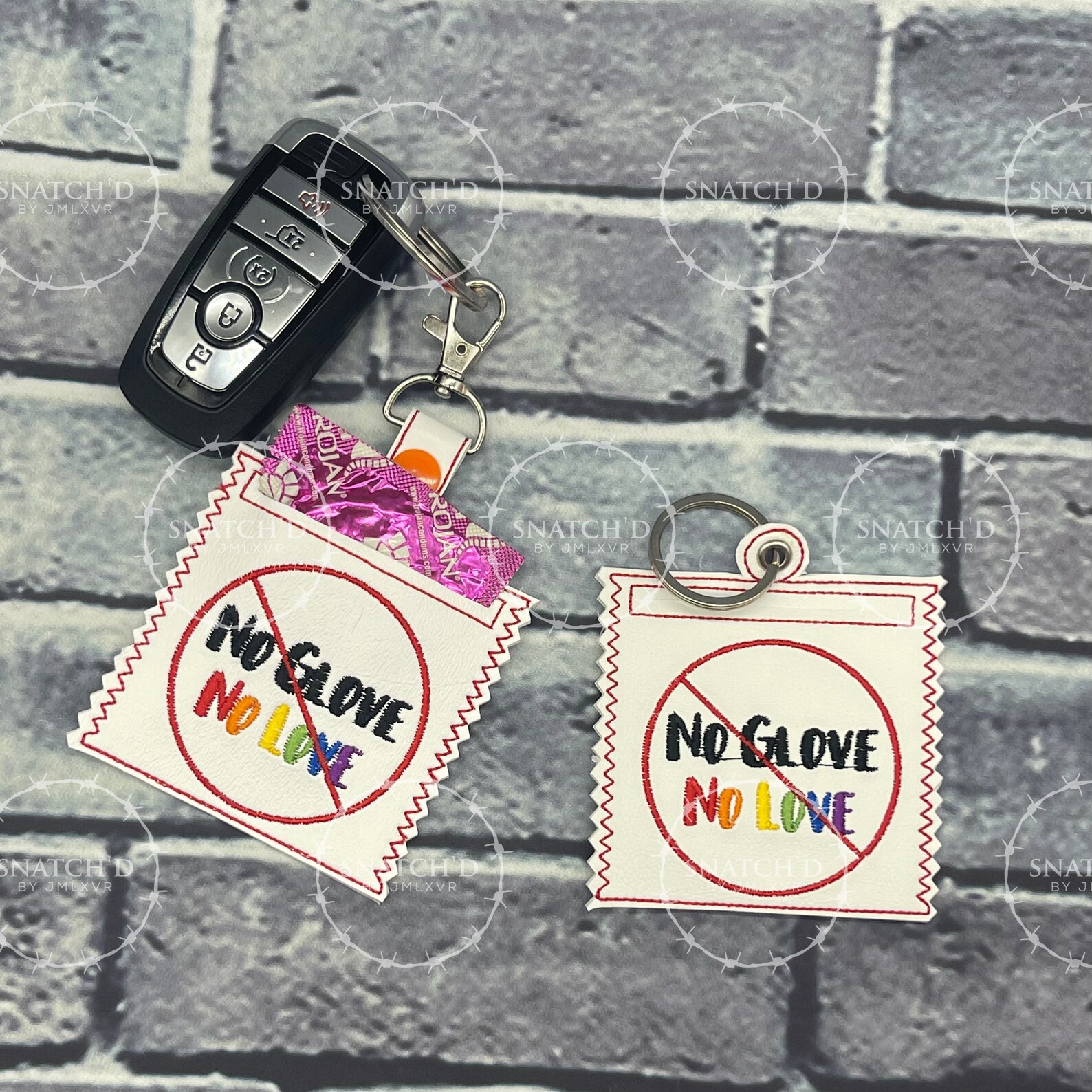 No Glove No Love Condom Holder Keychain Vegan Leather Keyfob Etsy