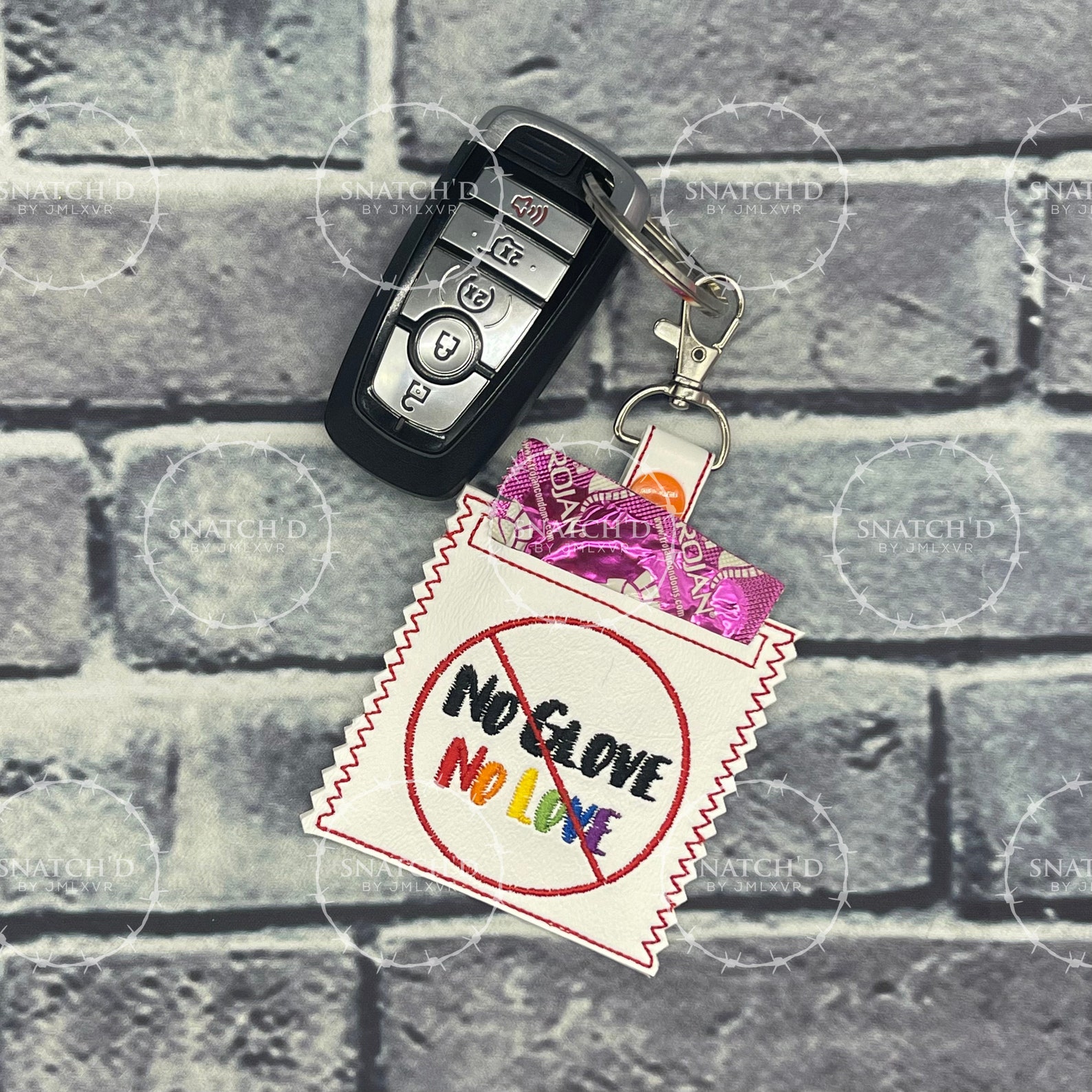 No Glove No Love Condom Holder Keychain Vegan Leather Keyfob Etsy