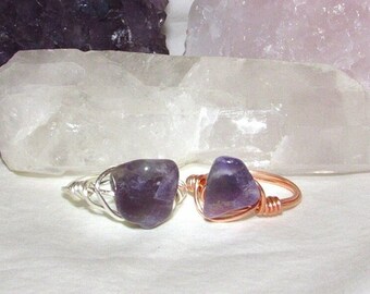 amethyst ring | wire ring | crystal ring | handmade ring | wire wrapped