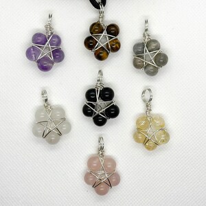 star crystal beaded pendant | crystal necklace | wire wrapped necklace | crystal pendant | wire wrapped pendant | star necklace | handmade