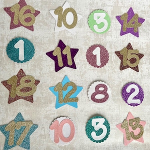 Sterne Zahlen für Geburtstagskrone Krone Prinz Prinzessin Mädchen Junge versandfertig Gold bunt Zahl