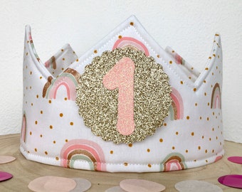 Birthday Crown Princess Crown Birthday Rainbow Crown Birthday Girl Rainbow gold *ready to ship* Girl