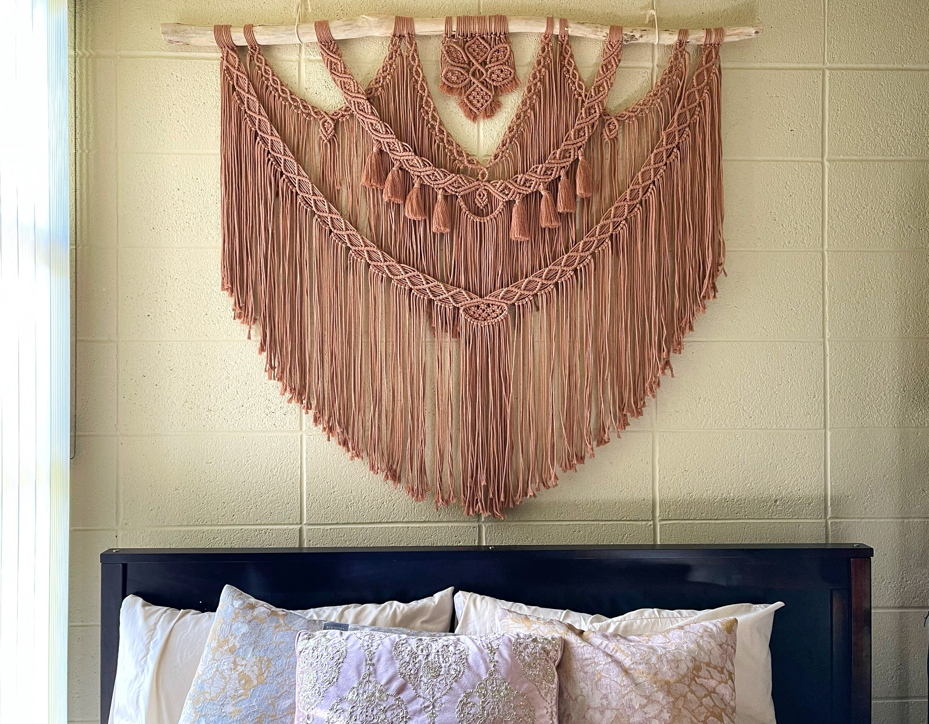 Large Macrame wall hanging macrame headboard over bed over Etsy