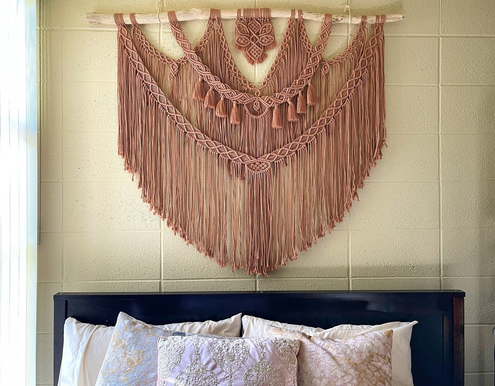 X Large Macrame wall hanging macrame headboard over bed over Etsy
