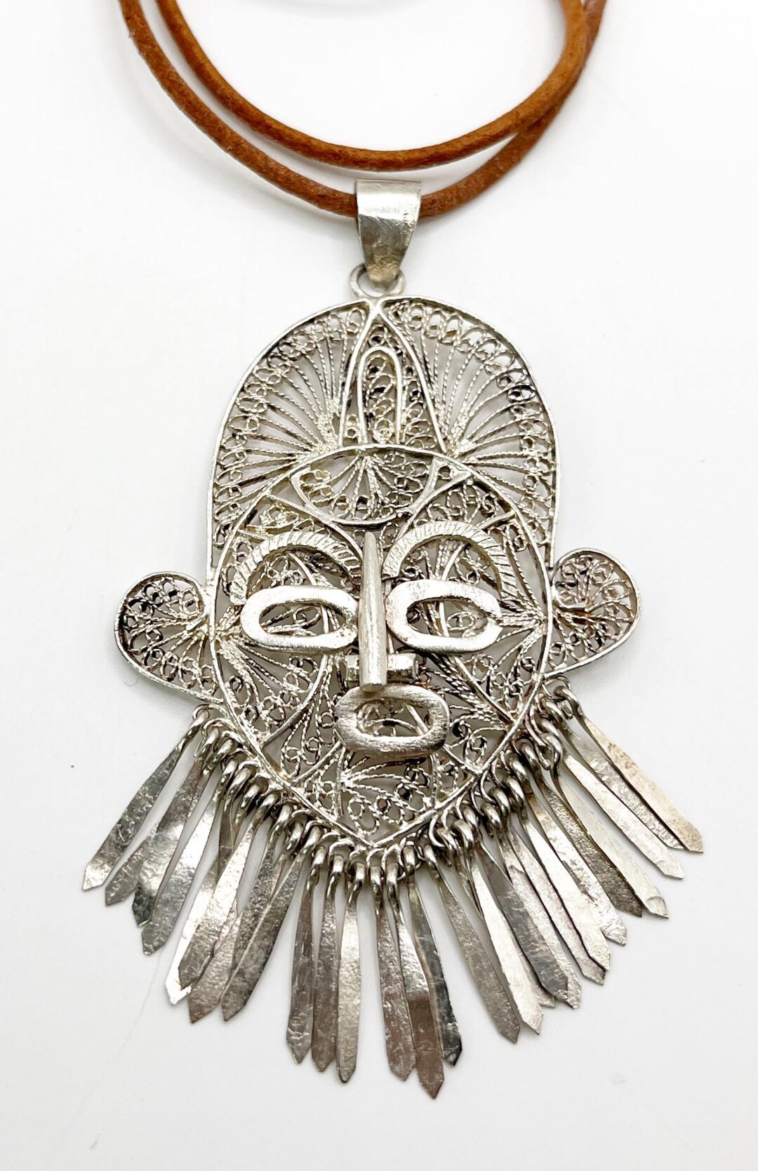 Tribal Mask Pendant Necklace