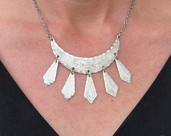 Vintage Sami Pewter Necklace: Jokkmokk Lapland Craft, 1976