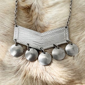 Scandinavian Sami jewelry – handmade Lapland pewter necklace 1976.