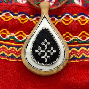 Sami Duodji Pendant: Masur Birch, Reindeer Antler & Pewter Inlay