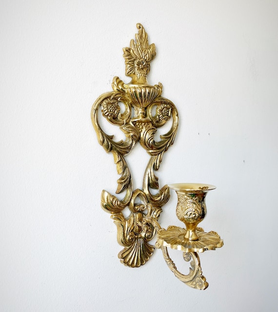 ヴィンテージ真鍮キャンドル壁取り付け用燭台 Amazon.co.jp: キャンドル壁取り付け用燭台3個、ビクトリア朝の