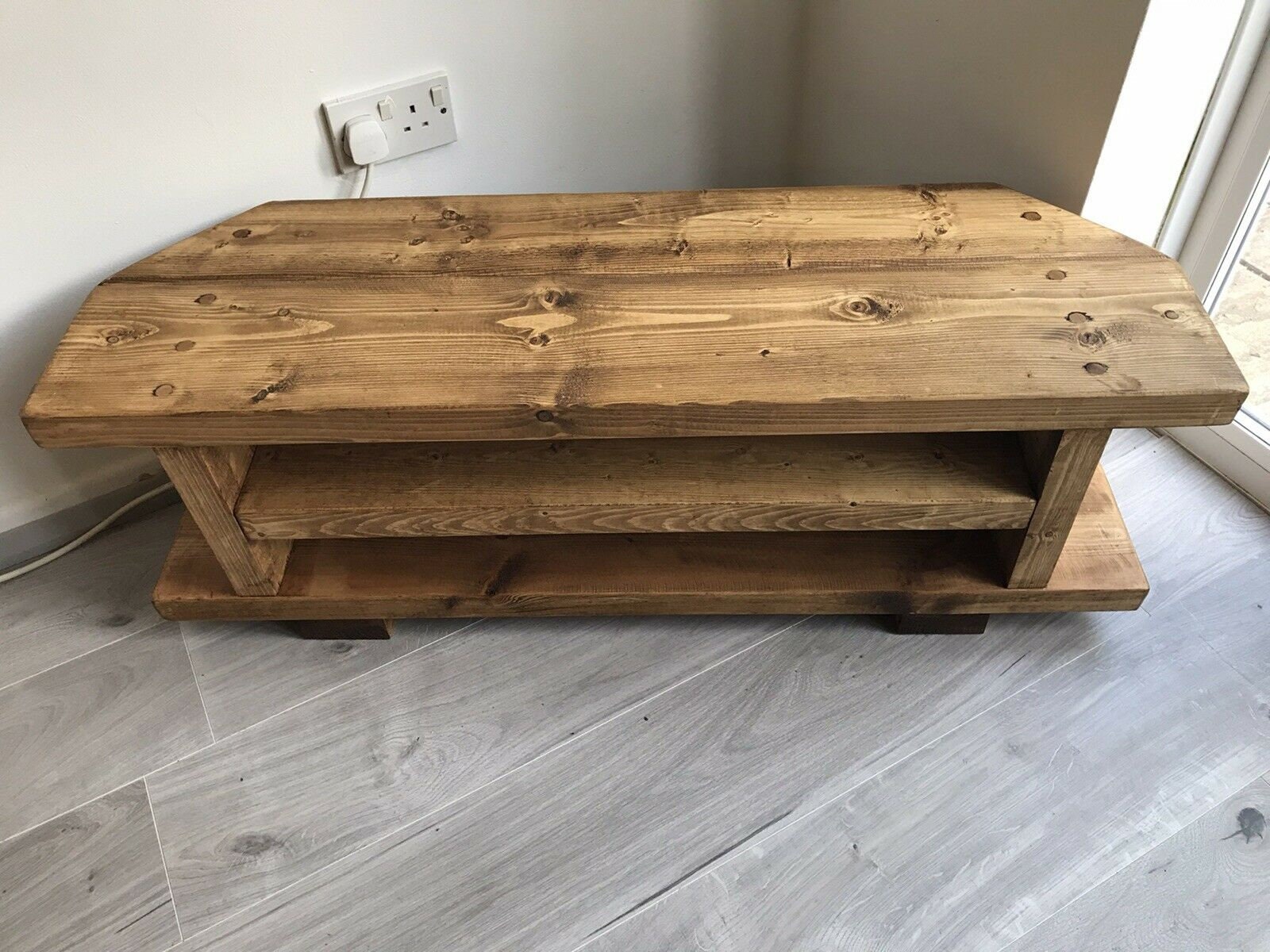 Corner Rustic Pine TV Unit solid wood rustic Etsy