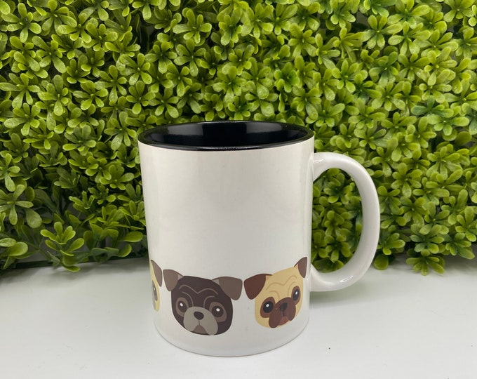 Five Little Pugs Coffee Mug