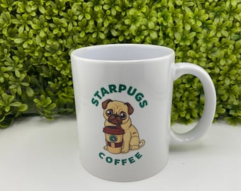 Tazza da caffè Starpugs / Tazza da carlino per gli amanti dei carlini
