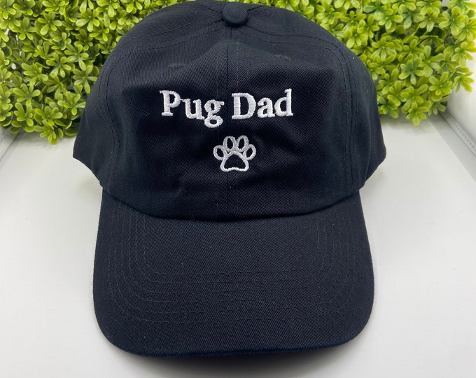 PUG DAD Baseball Cap Adjustable Dad Hat