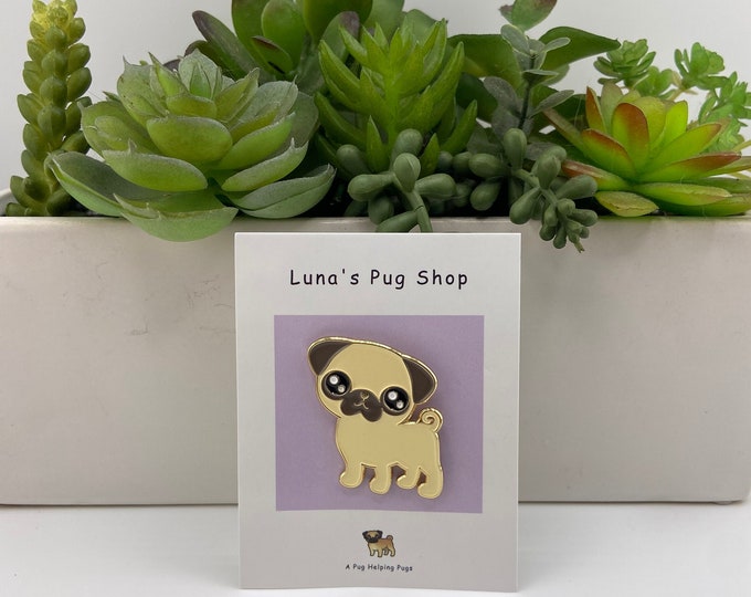 Enamel Pin - Baby Pug (Fawn Pug)