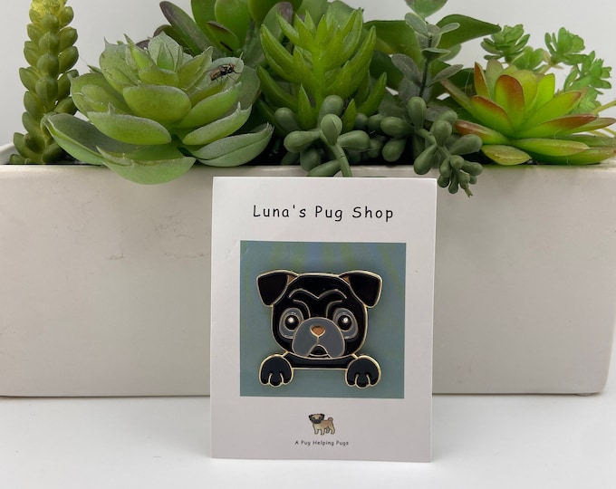Enamel Pin - Pug Pin (Black)