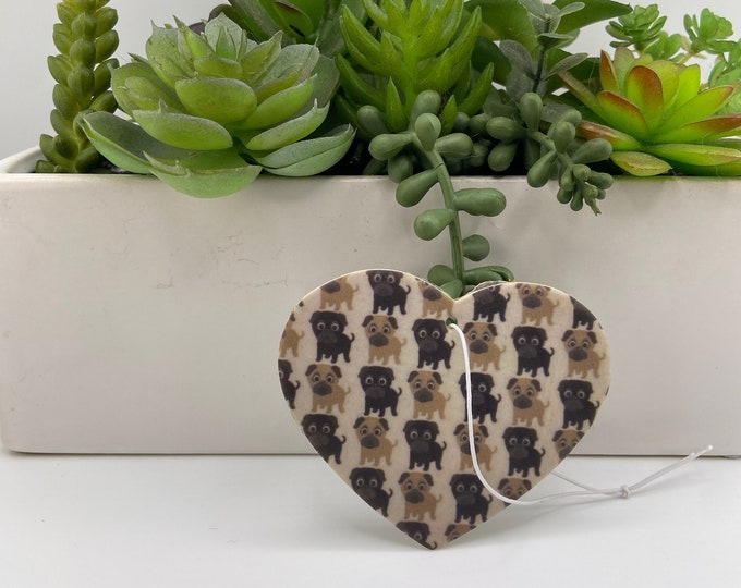 Black and Fawn Pug Air Fresheners (pack of 2)