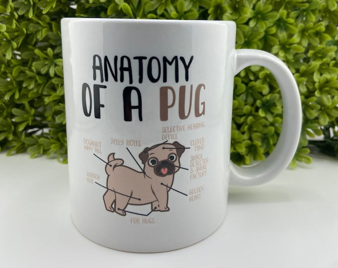 Anatomy Of A Pug - Coffee Mug (Fawn & Black Pug)