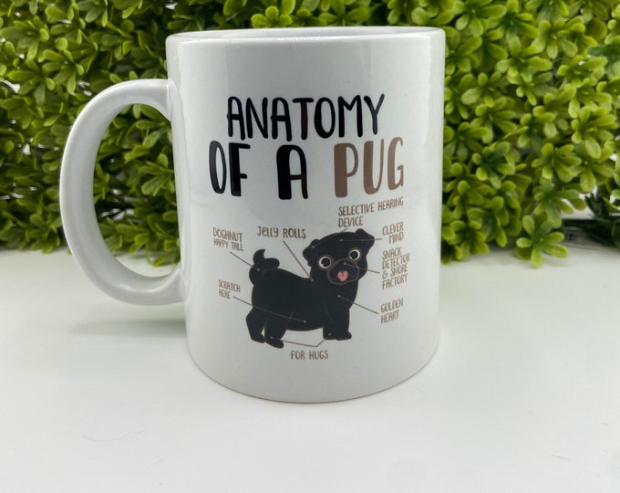 Anatomy Of A Pug - Coffee Mug (Fawn & Black Pug)