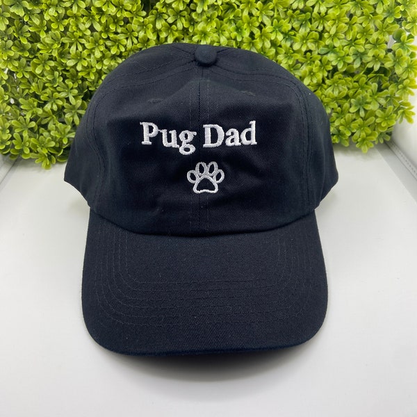 PUG DAD Baseball Cap Adjustable Dad Hat