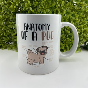 Anatomy Of A Pug - Coffee Mug (Fawn & Black Pug)