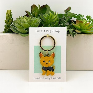 Baby Yorkie Terrier Keychain - Yorkie Stocking Stuffer Gift
