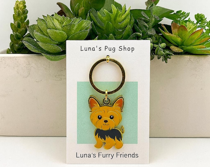 Baby Yorkie Terrier Keychain - Yorkie Stocking Stuffer Gift