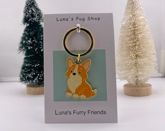 Set 10 Portachiavi Corgi Carini – Ciondoli Cane In Lega – Nero E Giallo – Per Amanti Animali - 3