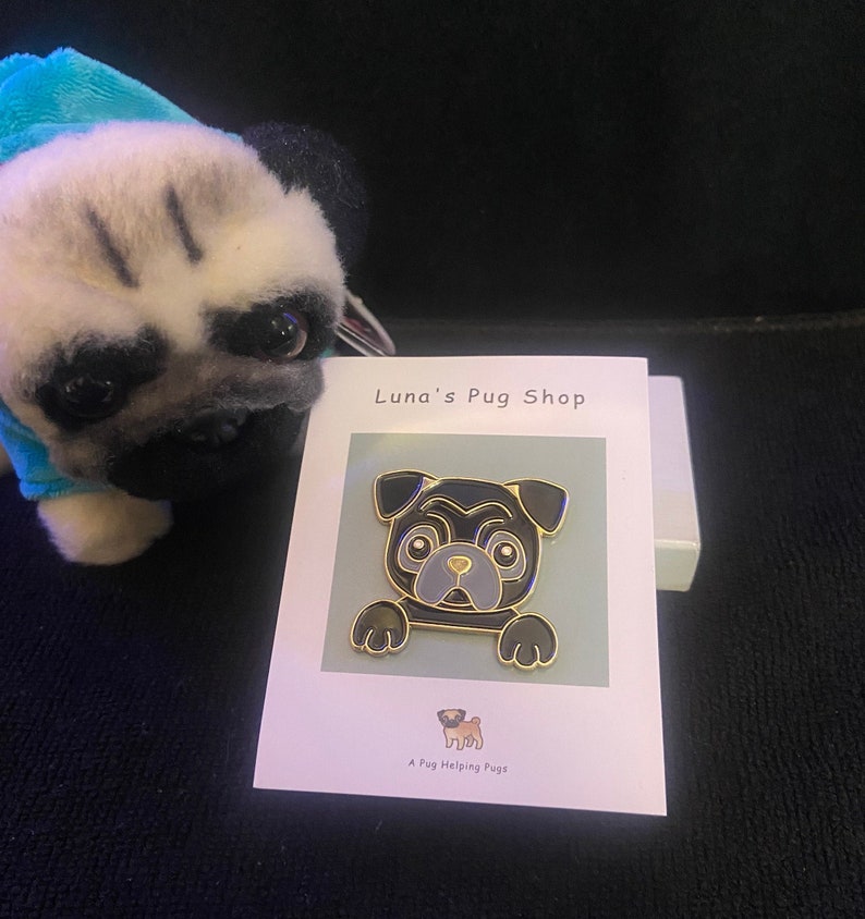 Pug Pin Enamel Pin - Pug Pin (black) - Etsy