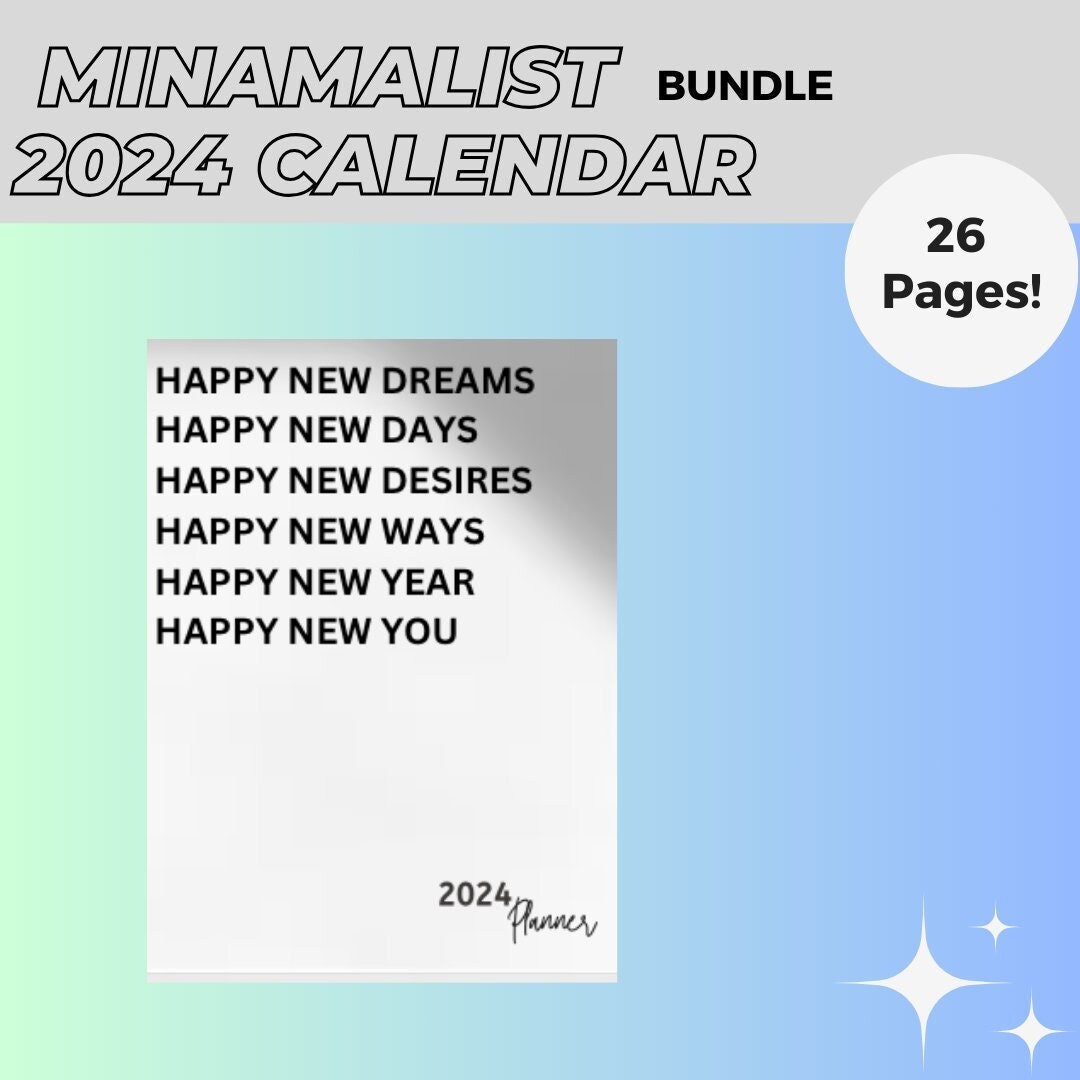 2024 Minimalist Printable Monthly Digital Planner - Etsy